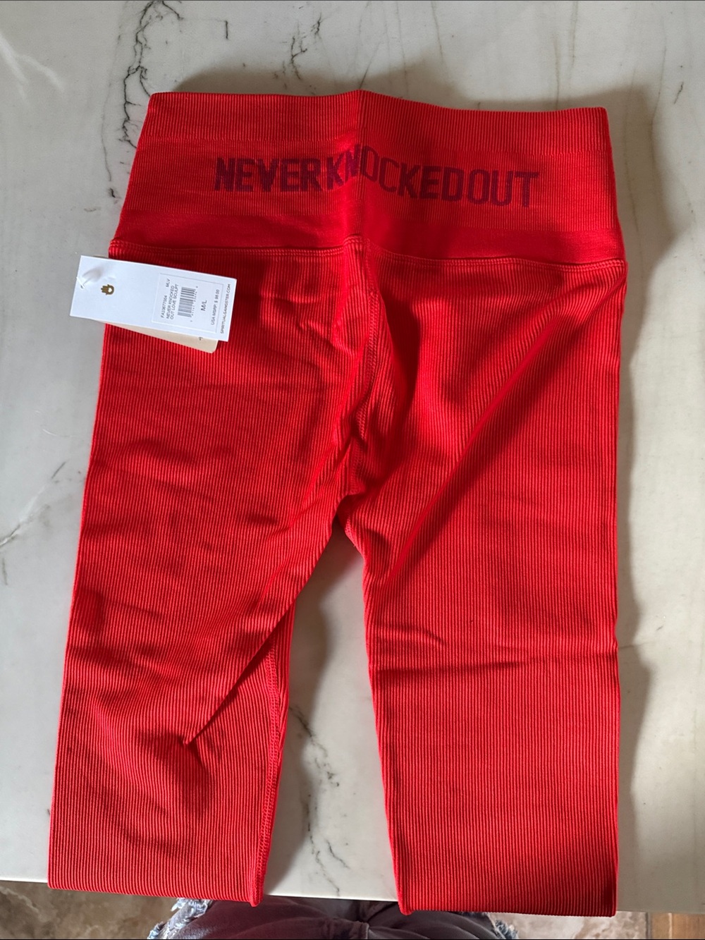 Brand New Never Knocked Out Red Ribbed Leggings